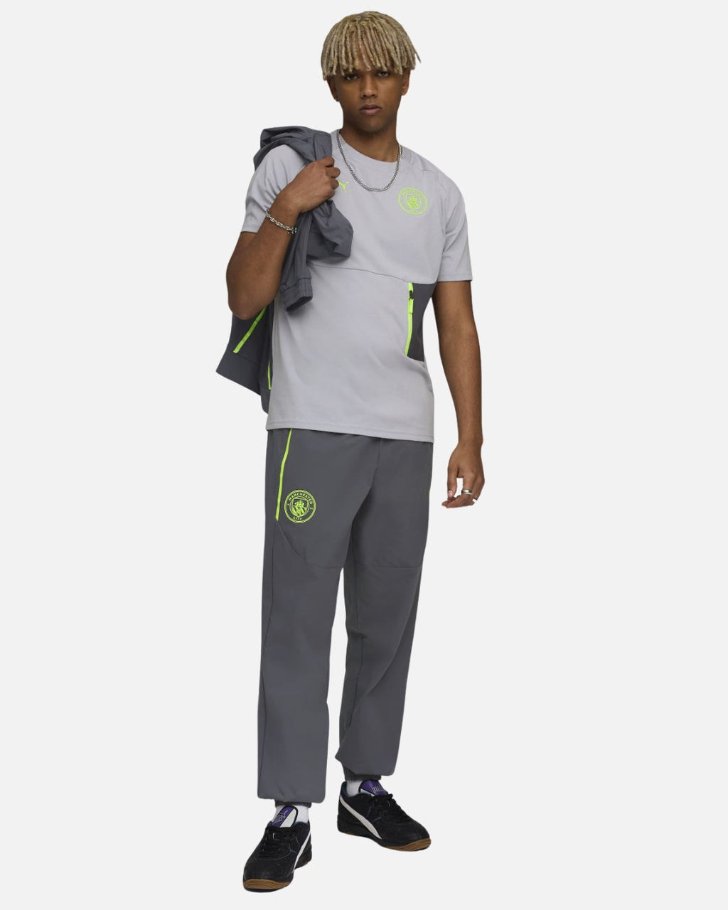 Pantalon de survêtement Manchester City 2025/2026 - Gris/Jaune