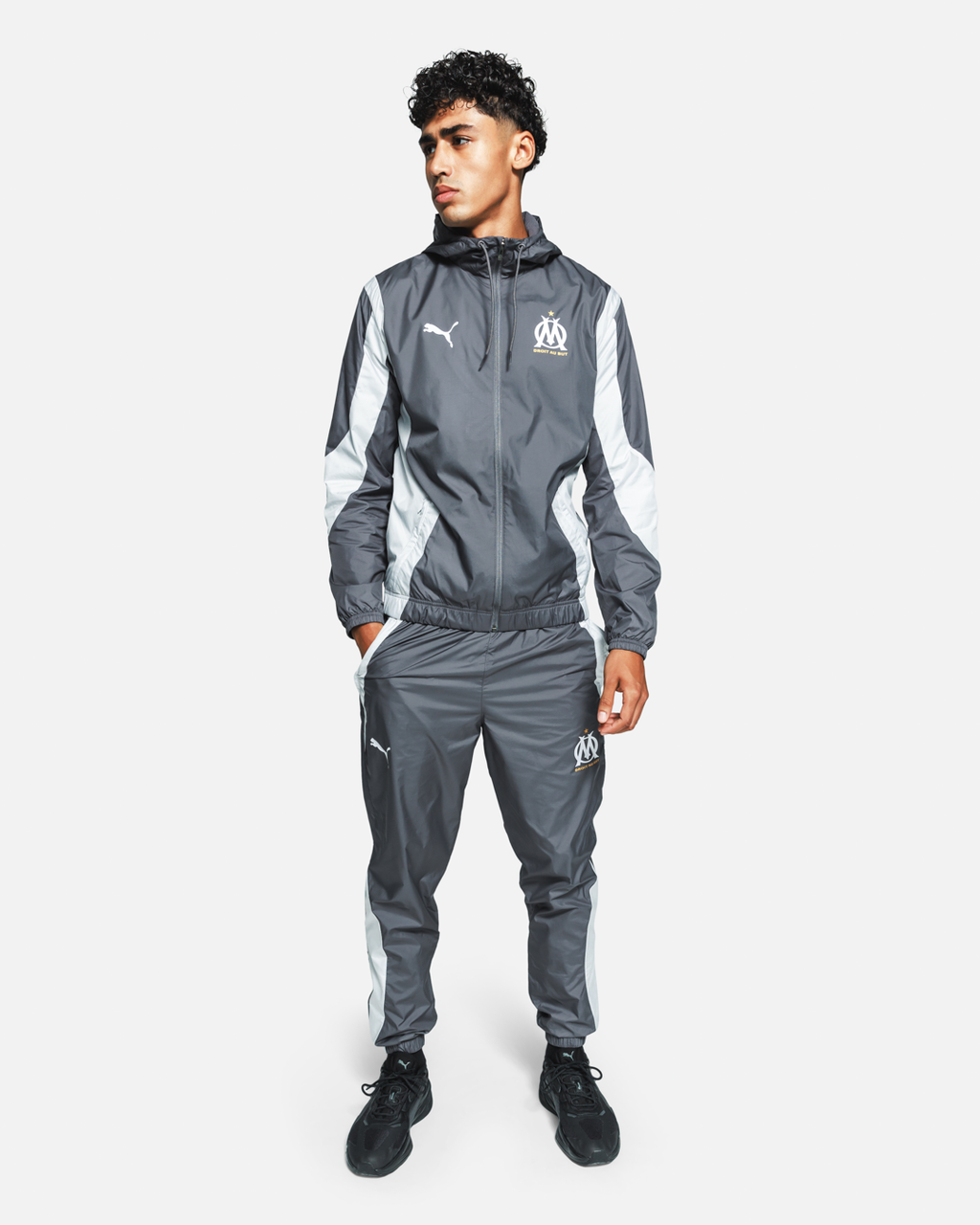 Pantalon de survêtement OM - Gris/Blanc