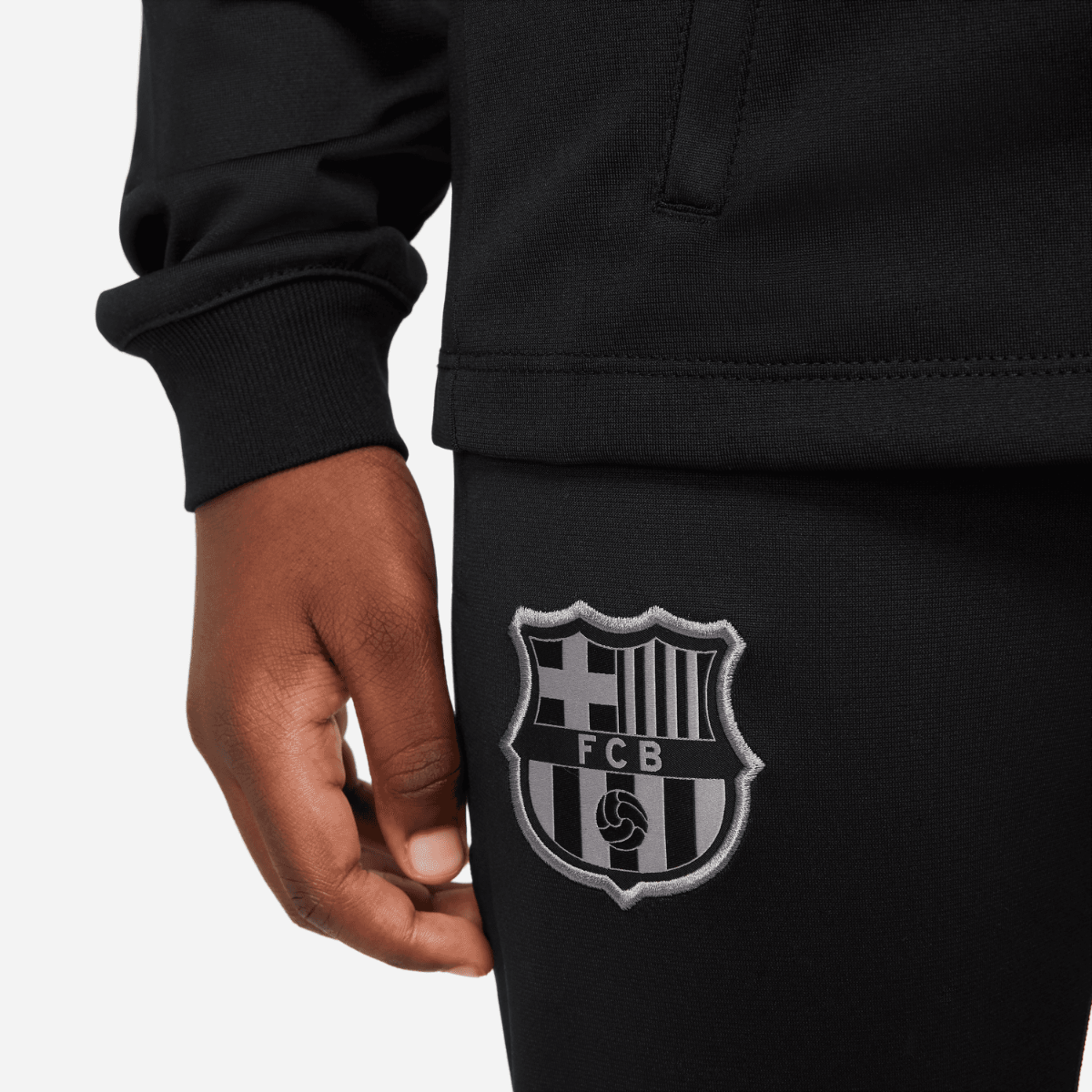 Survêtement FC Barcelone Junior 2022/2023 - Noir/Gris