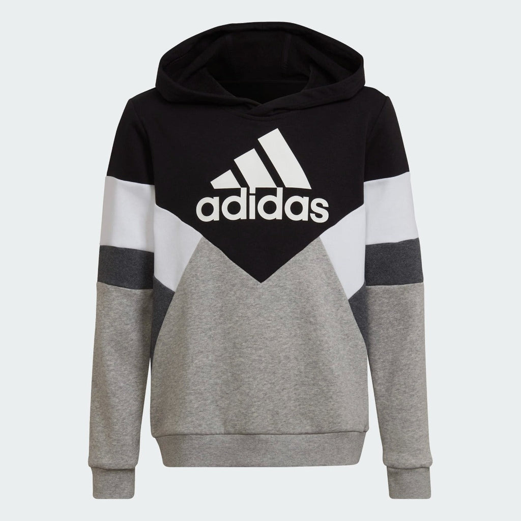 Sweat à capuche Adidas Essentials Colorblock Junior - Gris/Noir