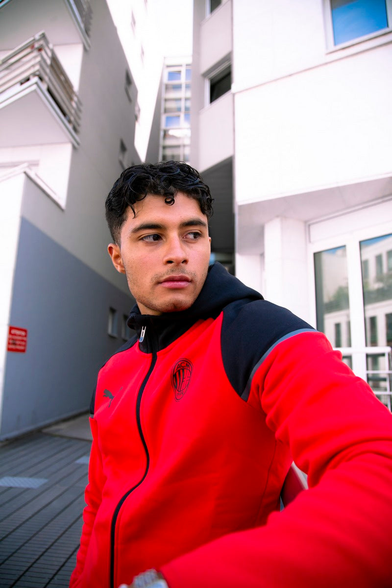 Veste à capuche Casuals Milan AC - Noir/Rouge