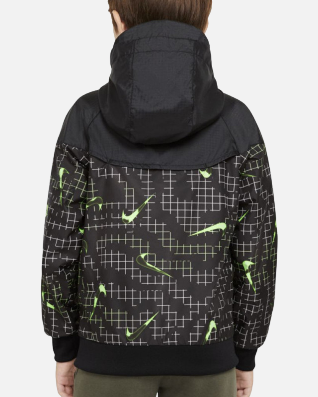 Veste Coupe-Vent Nike Windrunner Junior - Noir/Vert