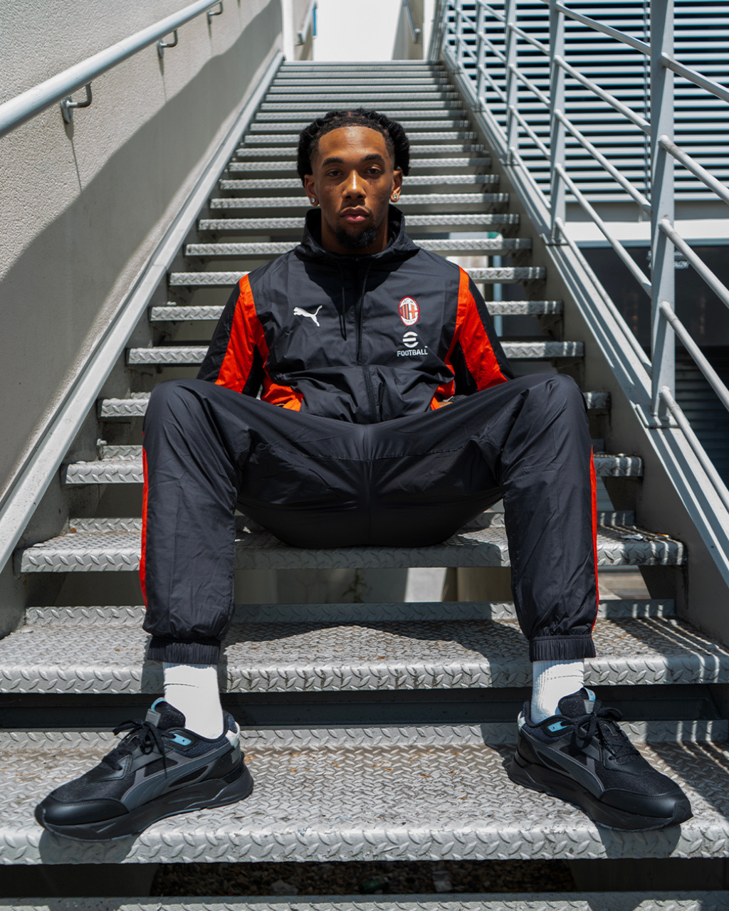 Veste de survêtement Milan AC - Noir/Rouge