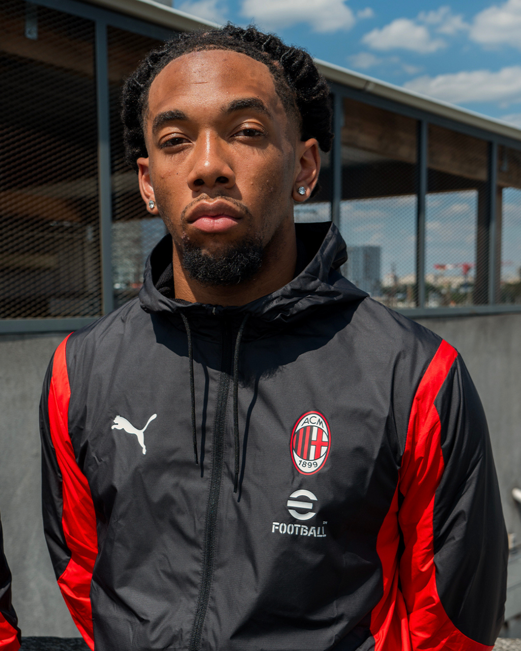 Veste de survêtement Milan AC - Noir/Rouge