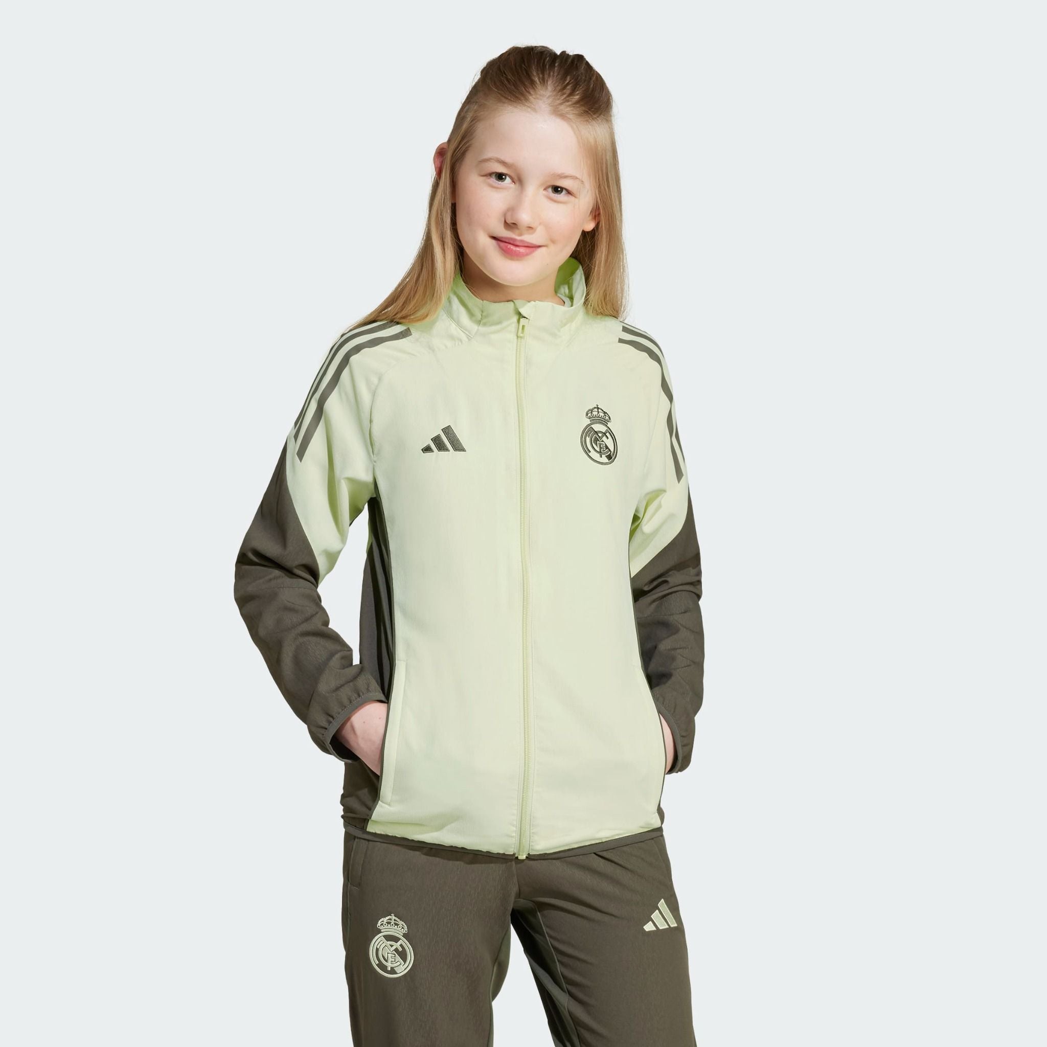 Veste d'entraînement Real Madrid Junior 2025/2026 - Vert/Kaki